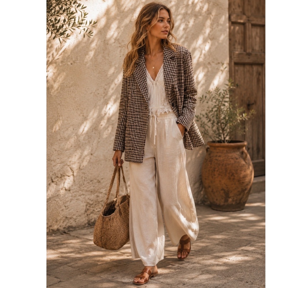 Avec Les Filles Houndstooth Blazer Women‎ S Plaid Two Button Jacket 
Heritage